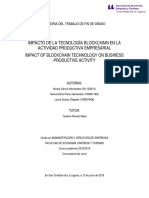 Impacto de La Tecnologia Blockchain en La Actividad Productiva Empresarial