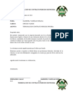 Carta Terminacion de Contrato Periodo de Prueba