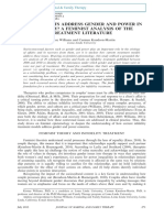 Do Therapists Address Gender and Power in Infidelity? A Feminist Analysis of The Treatment Literature