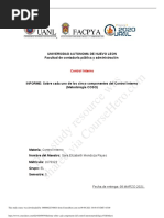 Informe Sobre Cada Componente Del Control Interno Metodologia COSO