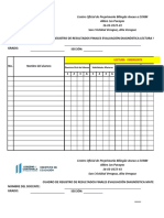 Rúbrica de Registro de Resultados de Evaluación Diagnóstica