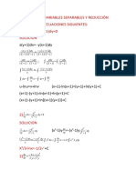 Ejercicios de Variables Separables y Reducción