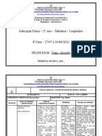 Planejamento 2º Ano - Vespertino - Educação Físíca - 8 Fase-2021