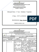 Planejamento 3º Ano - Vespertino - Educação Físíca - 8 Fase-2021