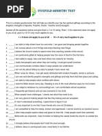 Five Fold Ministry Paper Test