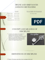 Discipline and Grievances Handling Mechanism