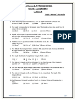 M.L Khanna D.A.V Public School Maths - Assignment Class - Ix Chapter-12 Topic - Heron's Formula MCQ