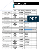 Official List and Tutors Assignment