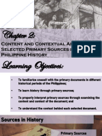 Content and Contextual Analysis of Selected Primary Sources in Philippine History