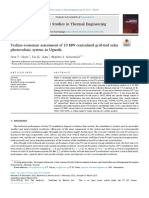 Techno-Economic Assessment of 10 MW Centralised Grid-Tied Solar Photovoltaic System in Uganda