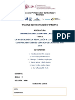 La Incidencia de La Resolución N.° 234 Sunat en Los Contribuyentes en El Cercado de Lima en El Año 2019 - Trabajo Informatico