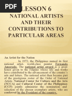 Lesson 6: National Artists and Their Contributions To Particular Areas