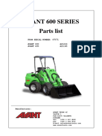 Avant 600 Series Parts List: From Serial Number: 47071 AVANT 630 A21216 AVANT 635 A21145