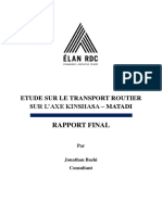 Rapport Final - Étude ÉLAN Sur Le Transport Routier Kinshasa - Matadi