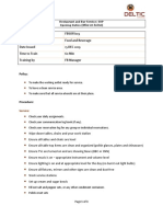 Mise en Scène SOP Number FBSOP/003 Department Food and Beverage Date Issued 15 DEC 2019 Time To Train 60 Min Training by FB Manager