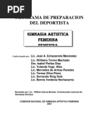 Programa de Preparacion Del Deportista: Gimnasia Artistica Femenina Femenina