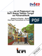 Signed Off - Pagbabasa at Pagsusuri11 - q4 - m7 - Ang Papel Pananaliksik at Proseso Nito - v3