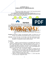 Activity No. 6 Procedure - Hydrolysis of Carbohydrates