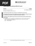 2022 Specimen Paper 3 Confidential Instructions