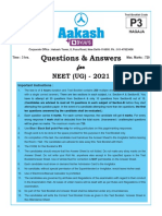 NEET Answer Key Aakash