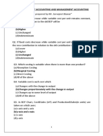 100 Mcqs On Cost Accounting and Management Accounting: "As Prepared by Mr. Sarvajeet Biswas"