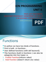 Python Programming Unit Ii: Prof - Ajay Pashankar Assistant Professor Department of Cs & It K.M.Agrawal College Kalyan