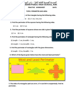 Perimeter and Area Practice Worksheet