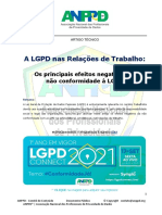 ANPPD - A LGPD Nas Relações de Trabalho - Efeitos Negativos Da Não Conformidade