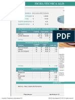 Excel Ficha Tecnica Alimentos y Bebidas