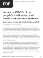 Impact of COVID-19 On People's Livelihoods, Their Health and Our Food Systems