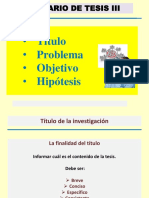 Título, Problema, Objetivo, Hipótesis y Conclusiones