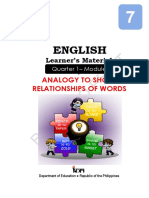 English: Analogy To Show Relationships of Words