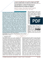 Effect of Financial Ratios On Firm Performance Study of Selected Brewery Firms in Nigeria