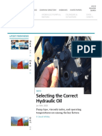 Selecting The Correct Hydraulic Oil - Hydraulics & Pneumatics