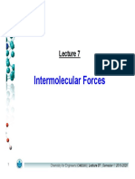 Intermolecular Forces: Chemistry For Engineers (CH011IU) - Lecture 07 - Semester 1: 2019-2020 1