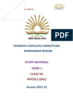 XII Physics Study Material Term 1 2021-22