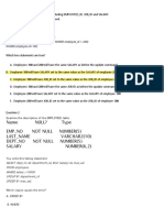 Name Null? Type Emp - No Not Null Number (5) Last - Name VARCHAR2 (10) Dept - No Not Null Number (5) Salary NUMBER (6,2)