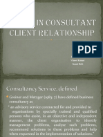 Issues in Consultant Client Relationship