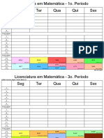 Horários - Licenciatura Matemática - 2021.1