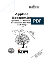 Applied Economics: Quarter 1 - Module 1 Economics: Its Nature and Scope