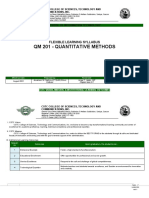 QM 201 - Quantitative Methods: Flexible Learning Syllabus