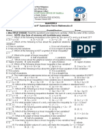 2ND Quarter 1ST Summative Test Math8