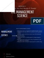 Lesson 1 Prepared By: Asst. Prof. Sherylyn T. Trinidad: The Management Science