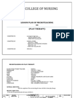 SGRD College of Nursing: Lesson Plan of Microteaching On (Play Therapy)