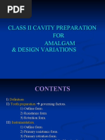 Class Ii Amalgam Cavity Preparation For Amalgam