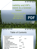 Sustainability and Usf'S Commitment To A Greener Future: Team A-Greener-Bull Jeanie Mcleod Julia Pontones Enc 3250 Sec.11