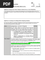 Audit Strategies Memorandum: Orion Hanel Picture Tube Co LTD