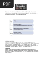 Consumer Behaviour and Factors ANSWER