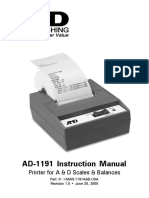 AD-1191 Instruction Manual: Printer For A & D Scales & Balances