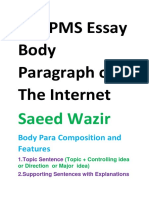 CSS PMS Essay Body Paragraph On The Internet